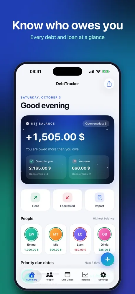 DebtTracker screenshot
